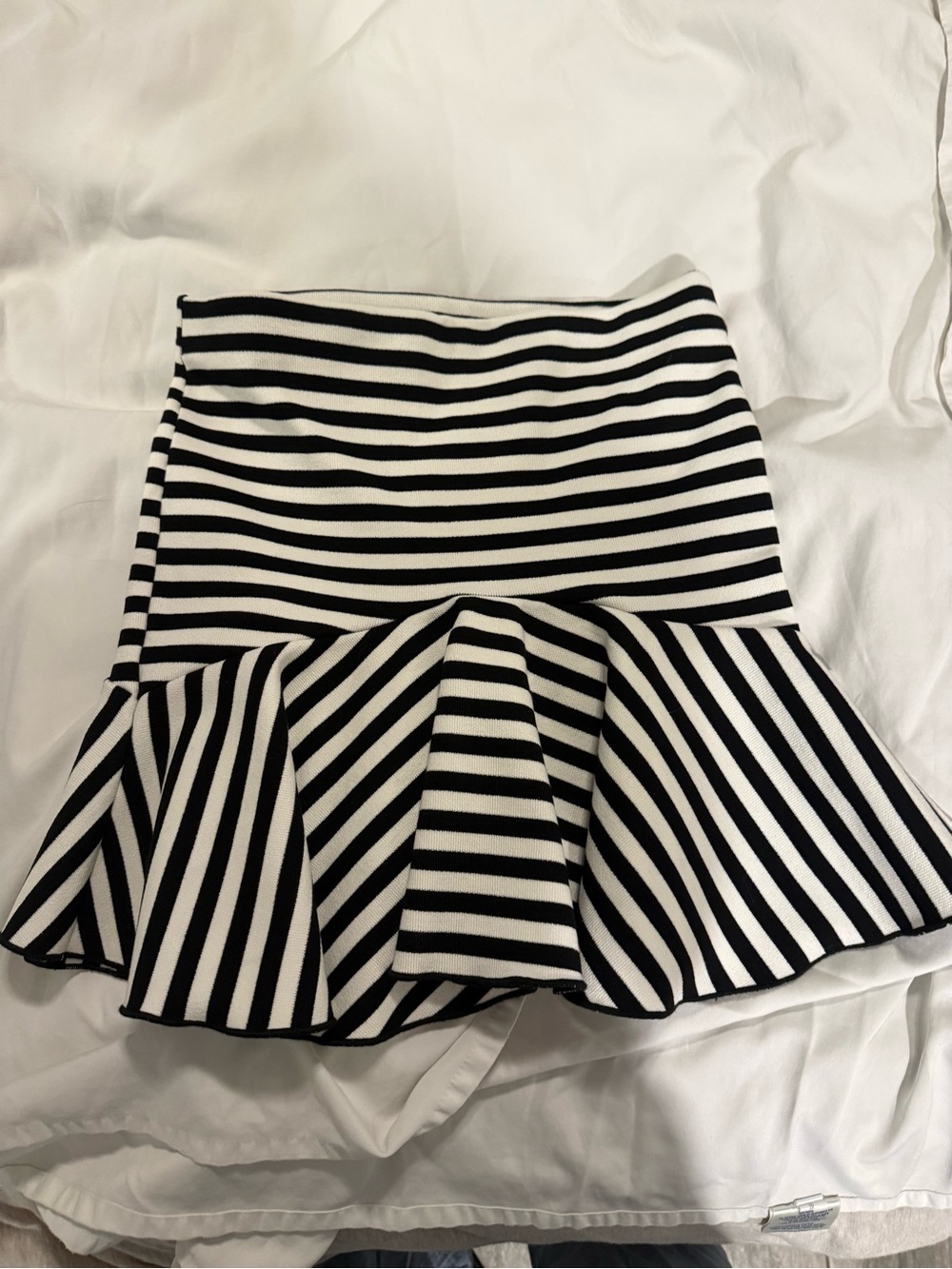 ZARA vintage striped fit and flare mini skirt